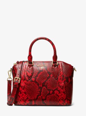 Sienna Medium Python Embossed Leather Satchel Michael Kors