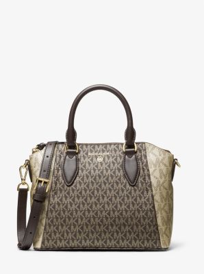 Sienna Medium Two-Tone Graphic Logo Messenger Bag | Michael Kors