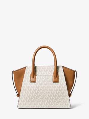 Michael Kors Women's Avril Small Leather Top-Zip Satchel - Vanilla