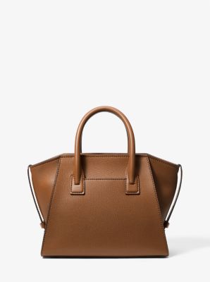Avril Small Leather Top-Zip Satchel in LUGGAGE | Michael Kors
