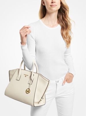 Avril Extra-Large Leather Top-Zip Tote Bag