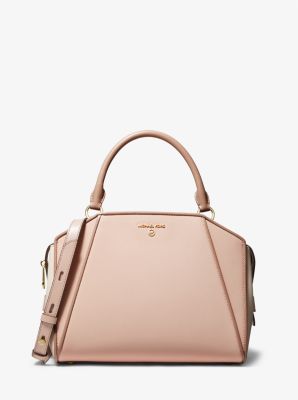 Marilyn Large Color-Block Saffiano Leather Satchel