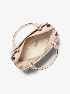 Cleo Medium Color-Block Saffiano Leather Satchel | Michael