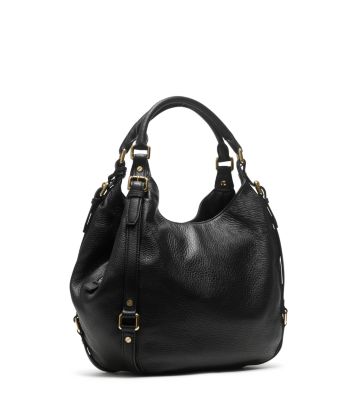 Michael Kors Bedford Black Saffiano Leather Medium Chain Shoulder Tote Bag