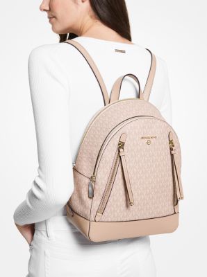 Michael Kors Signature Logo Rhea Zip Medium Tri-Color Block Backpack