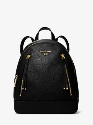 Michael Kors Brooklyn Medium Pebbled Leather Backpack - Black