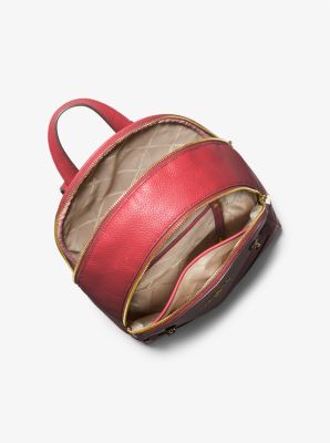 Brooklyn Medium Pebbled Leather Backpack in CRIMSON | Michael Kors