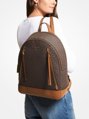 Michael Kors Signature Brooklyn Studded Backpack (Brown)