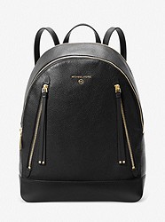 Brooklyn Large Pebbled Leather Backpack - BLACK - 30H1GBNB7L