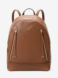 Brooklyn Large Pebbled Leather Backpack - LUGGAGE - 30H1GBNB7L