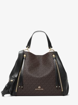 Michael Kors Brooklyn Large Pebbled Leather Backpack in Black - One Size by Michael Michael Kors