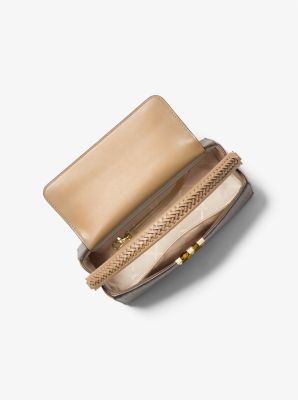 Karlie Medium Logo and Embossed Leather Satchel