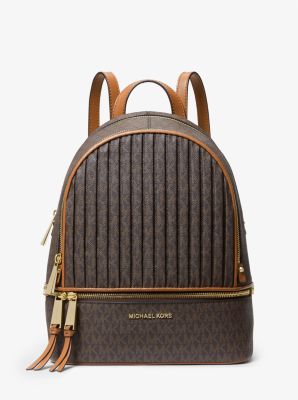 Rhea Medium Pleated Logo Backpack image number 0