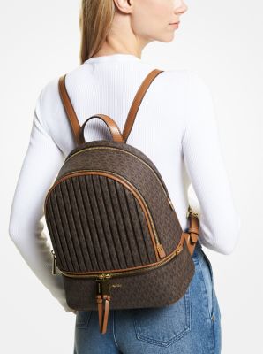 Rhea Medium Pleated Logo Backpack image number 3