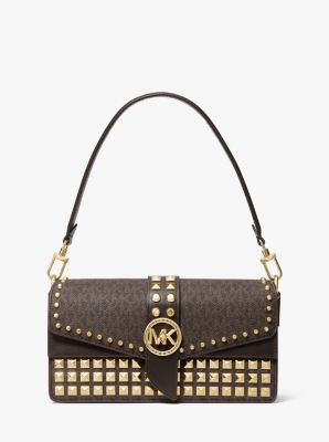 Greenwich Medium Studded Logo Shoulder Bag Michael Kors Canada