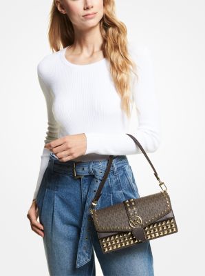 Greenwich Medium Studded Logo Shoulder Bag