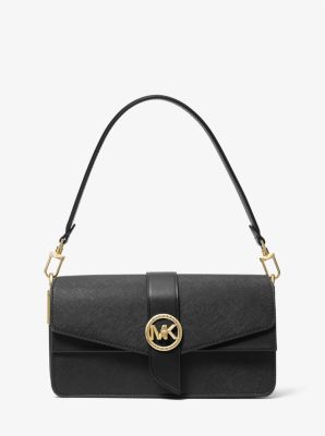 Michael Kors Ladies Greenwich Medium Saffiano Leather Shoulder Bag - Black  30H1GGRL2L-001 194900930854 - Handbags - Jomashop