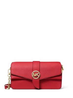 Greenwich Medium Saffiano Leather Shoulder Bag in CRIMSON | Michael Kors