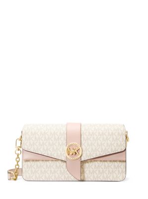 Sac porté épaule Greenwich de taille moyenne à logo in VANILLE/ROSE PÂLE | Michael Kors