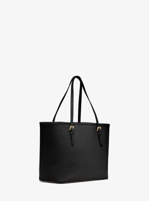 Calvin Klein Saffiano Leather Small Tote Bag in Black