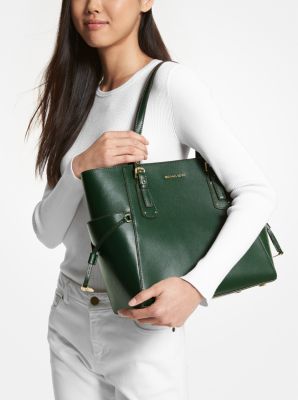 Michael Kors Women's Voyager Medium Crossgrain Leather Tote Bag