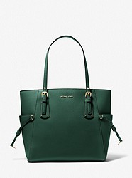 Voyager Small Saffiano Leather Tote Bag - RACING GREEN - 30H1GV6T4T