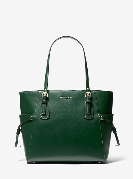 Voyager Small Leather Tote Bag - MOSS - 30H1GV6T5L