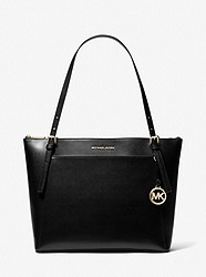 Voyager Large Leather Tote Bag - BLACK - 30H1GV6T7T