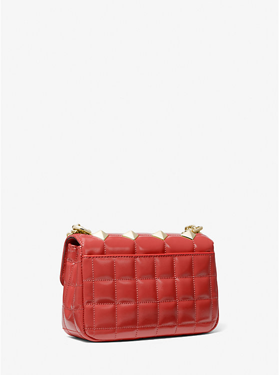 SoHo Small Studded Quilted Patent Leather Shoulder Bag image number 2
