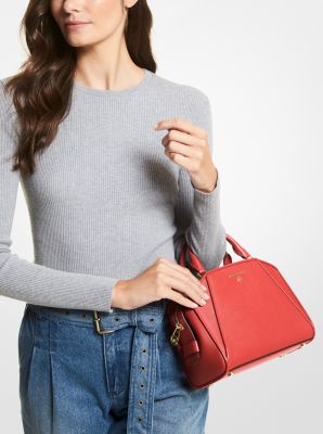 Michael Kors Ava Extra-small Saffiano Leather Crossbody In Dark Sangria