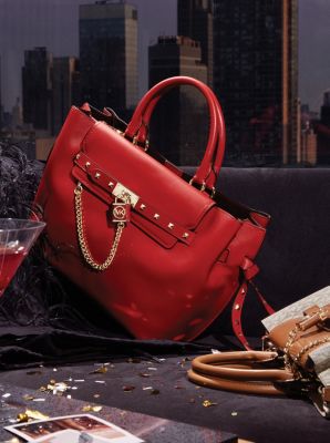 Michael Kors - Hamilton Large Leather Tote Red