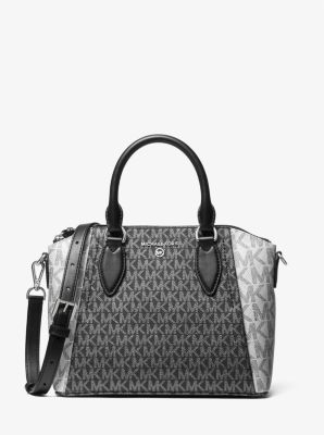 Michael Kors Jet Set Medium Two-tone Graphic Logo Dome Satchel