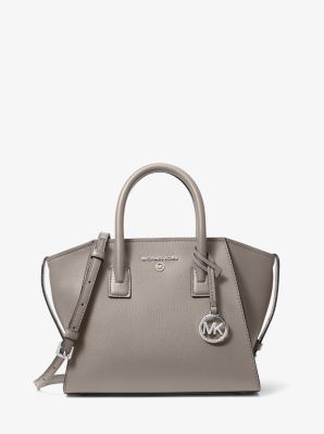 Michael Kors Avril Top-Zip Satchel Bag Small Silver in Leather with  Silver-tone - US