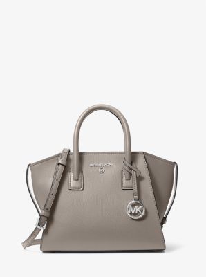 Michael Michael Kors Ava Extra-small Saffiano Leather Crossbody In Pearl  Grey