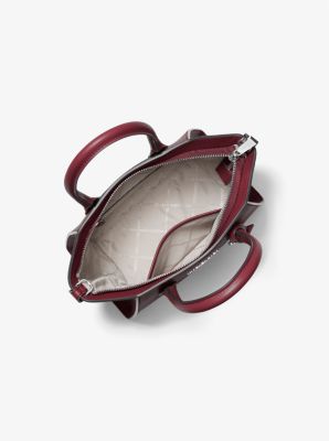 Bolso satchel Avril pequeño de piel con cremallera superior in MERLOT | Michael Kors