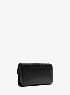 Michael Kors Clutch Bag Penelope In Leather In Nero