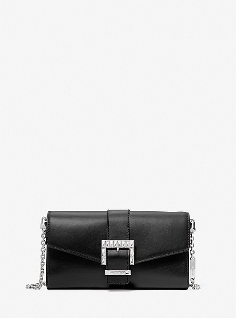 Penelope Medium Leather Clutch - BLACK - 30H1S5PC2L