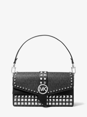 Greenwich Medium Studded Logo Shoulder Bag