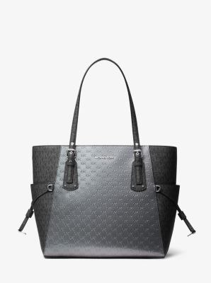 Voyager Small Embossed Patent Leather and Logo Tote Bag | Michael Kors