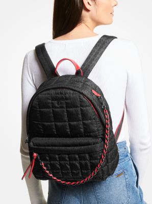 Slater Medium Logo Quilted Nylon Backpack
