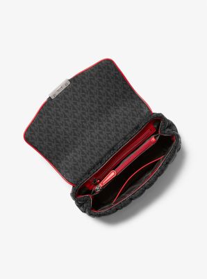 Soho Large Quilted Signature Logo Nylon Shoulder Bag