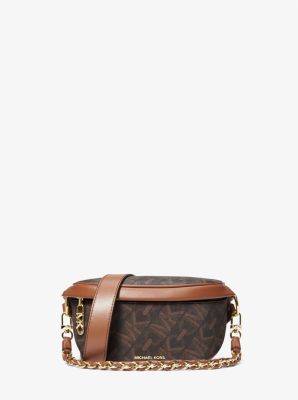 Vanilla/Brown Jet Set Large Logo Crossbody Bag - Michael Kors – MC