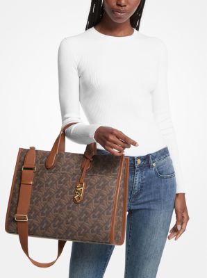 Michael kors large signature hot sale tote