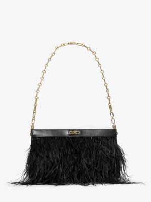 Tabitha Large Feather Embellished Clutch | Michael Kors