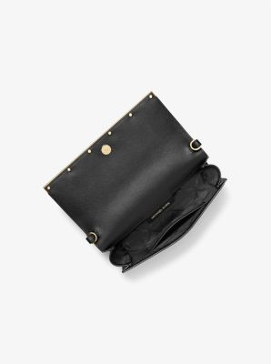 Mona Large Saffiano Leather Clutch