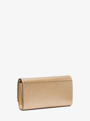 Pochette Mona grande in pelle metallizzata