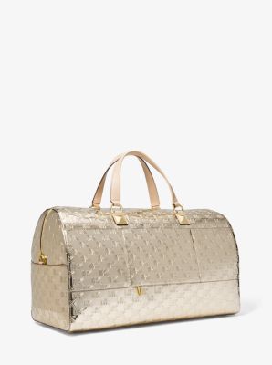 Michael Kors Grayson Extra-Large Logo Embossed Patent Weekender Bag in Gold - One Size by Michael Michael Kors