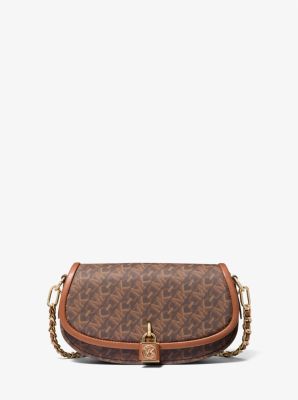 Bags, Michael Michael Kors Jet Set Large Logo Crossbody Bag Signature  Brownoriginal