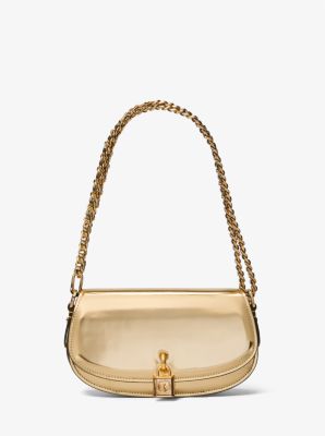 Mila Small Metallic Leather Shoulder Bag