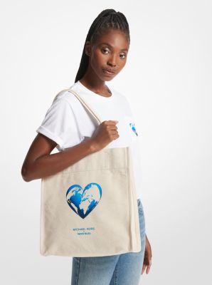 Borsa tote Watch Hunger Stop in tela di cotone riciclato